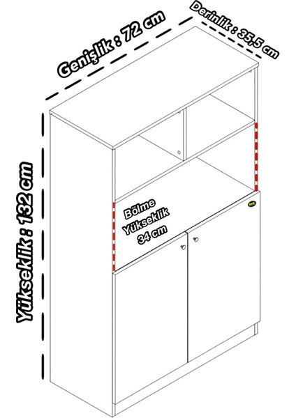 Deren Banyo Dolabı Çok Amaçlı Dolap Bölmeli Raf 72 cm