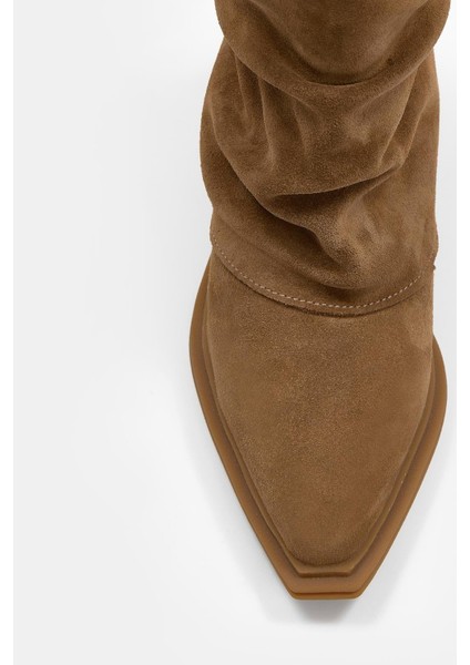 Lata Sigaro Süet Hakiki Deri Topuklu Bot fırsatları