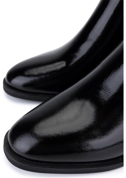 Kadın Hakiki Deri Siyah Rugan Topuklu Bot 488 4001 Bn Bot SK25-26 Sıyah Rgn modelleri