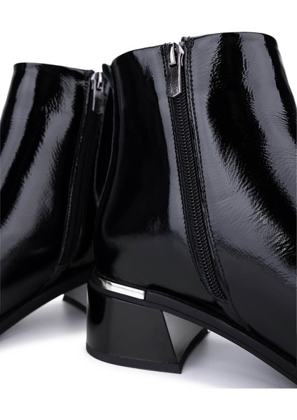 Kadın Hakiki Deri Siyah Rugan Topuklu Bot 488 4001 Bn Bot SK25-26 Sıyah Rgn indirimleri