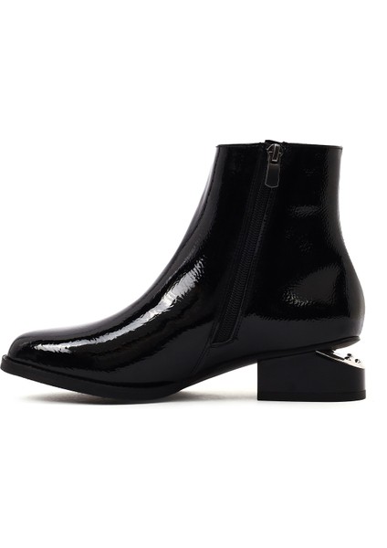 Kadın Siyah Kalın Kısa Topuklu Rugan Bot 25WFE401616 fiyatları