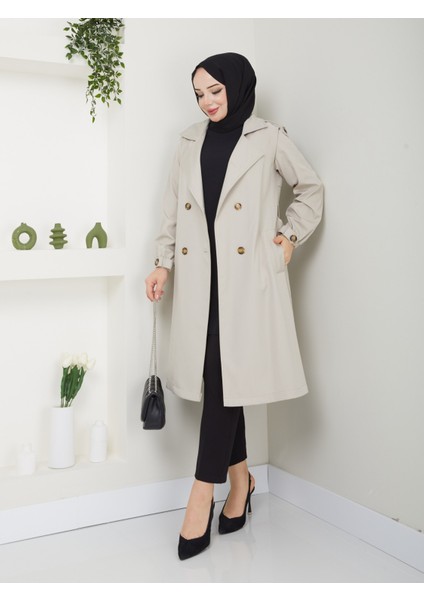 Kadın Taş Lastik Kollu Trençkot fiyatları