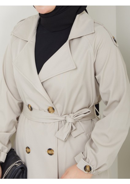 Kadın Taş Lastik Kollu Trençkot indirimleri