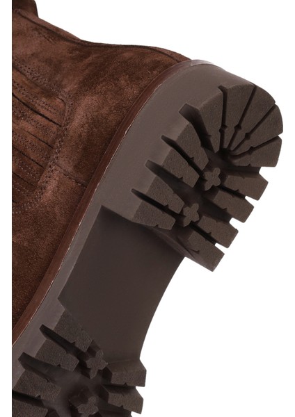 Kadın Kahverengi Süet Deri Chelsea Bot 25WFD188010