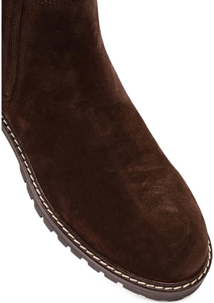 Kadın Kahverengi Süet Deri Chelsea Bot 25WFD188010