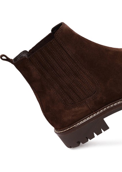 Kadın Kahverengi Süet Deri Chelsea Bot 25WFD188010