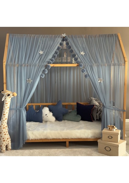 Indigo Çift Perdeli Montessori Yatak Cibinliği fırsatları