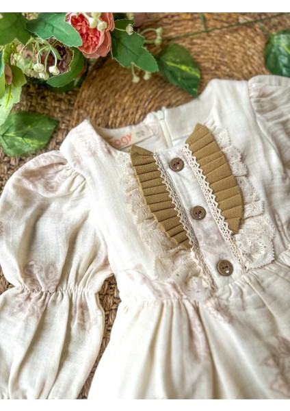 Mıra Uzun Kollu Yaka Detaylı Kız Çocuk Bayramlık Özel Gün Elbisesi fırsatları