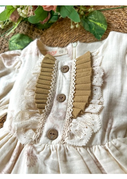 Mıra Uzun Kollu Yaka Detaylı Kız Çocuk Bayramlık Özel Gün Elbisesi indirimleri