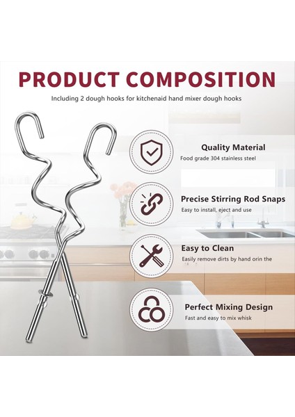 Kitchenaid El Mikseri Için El Mikseri Hamur Kancası Yedeği (Yurt Dışından) indirimleri