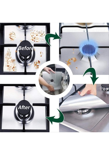 8'li Paket Ocak Brülörü Kılıfı Üçlü Kalınlık 0,2 Mm, Ocak Üstü Kılıfları (Yurt Dışından) fırsatları