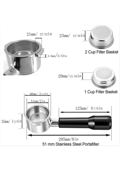 Delonghi ECO310 Için 2 Filtre Sepetli 51 mm Dipsiz Portafiltre (Yurt Dışından) fırsatları