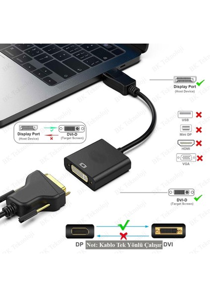 Dp To DVI 24+5 Pin Adaptörü Displayport Erkek - DVI Dişi Dönüştürücü modelleri