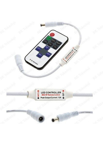 Kumandalı Dc 12-24V Tek Renk Şerit LED Dimmer Kontrol Cihazı modelleri