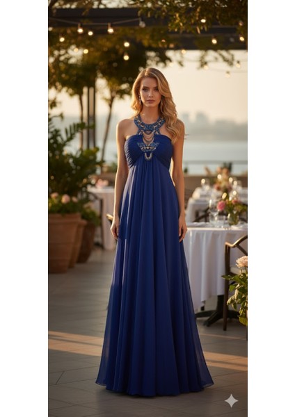 Zeyn Kadın Abiye Straplez Drapeli Şifon Uzun Elbise fiyatları