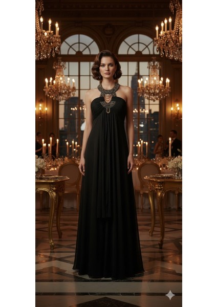 Zeyn Kadın Abiye Straplez Drapeli Şifon Uzun Elbise indirimleri