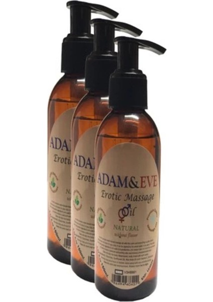 Süper Adam&eerkeklere Kadınlara Özel Sade Vücut Masaj Yağı Pure Edible Massage Oil 125ML 3 Adet