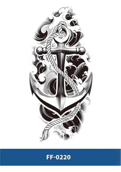 Gerçekci Denizci Çapa Dalga Desenli Geçici Dövme Kol Bacak Sticker Yapıştırma fiyatları