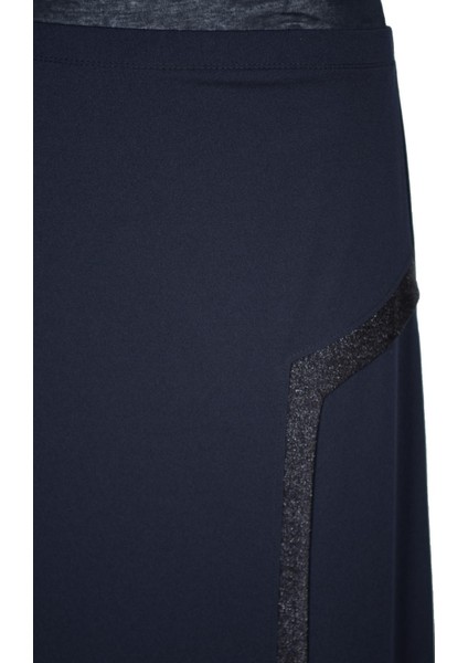 Hesna Kadın Talia Büyük Beden Sim Pervazlı Astarlı Lacivert Çan Etek fiyatları