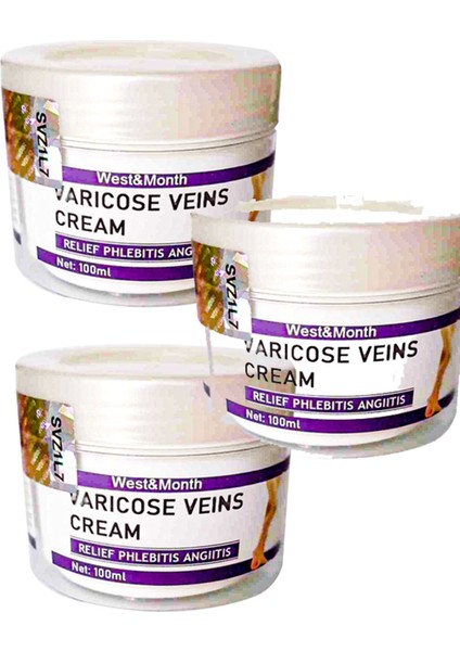 Süper Varix Varicose Veins West&month Leg Bakım Kremi 100 ml x 3 Adet
