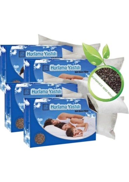 Bonie 4ADET Kara Buğday Yastığı Gürültüsüz Uyku Yastığı 50X70CM