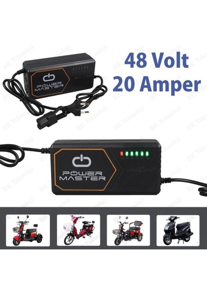 48V20AH 48 Volt 20 Amper Elektrikli Bisiklet Akü Şarj Cihazı