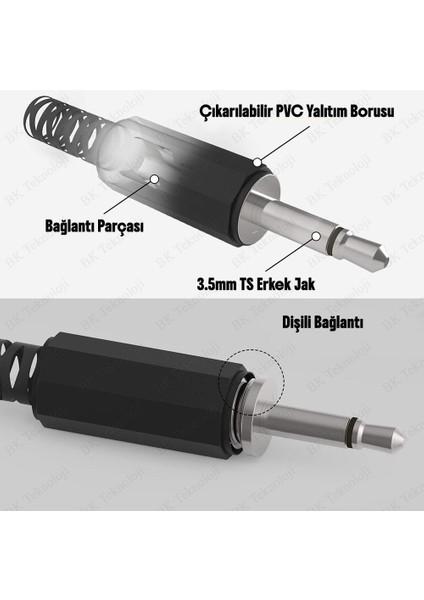 3.5mm Mono Lehimlenebilir Plastik Erkek Ses Jakı 4 Adet indirimleri