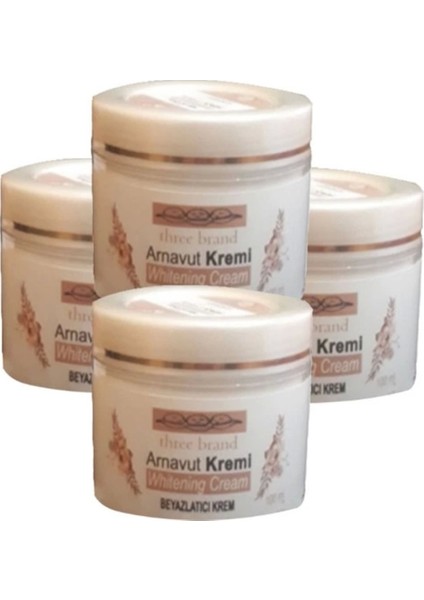 Süper Three Brand 4lü Adet Arnavut Kremi Whitens Cream Tümbölge Aklık Kremi 100 ml