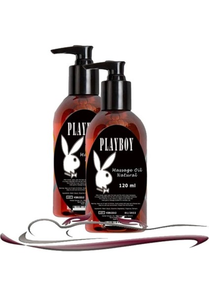 Süper Playboy Natural Massage Oil Kokusuz Vücut Masaj Yağı 2 Adet 120 ml