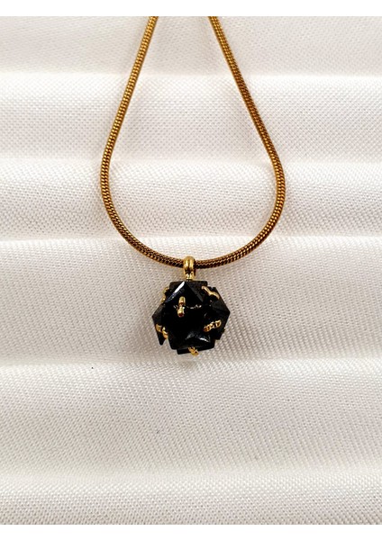 Kırmızı Işıltılı Küre Uçlu Minimal Kolye – Yılan Zincir