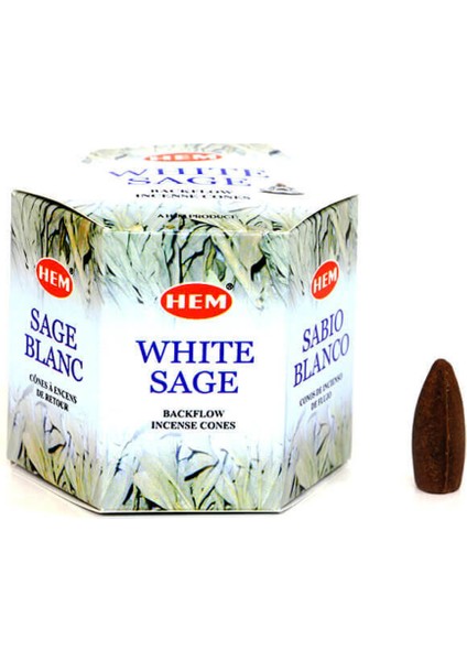 White Sage Backflow Konik Tütsü Seti (480 Adet) – Arındırıcı Beyaz Adaçayı, Geri Akış