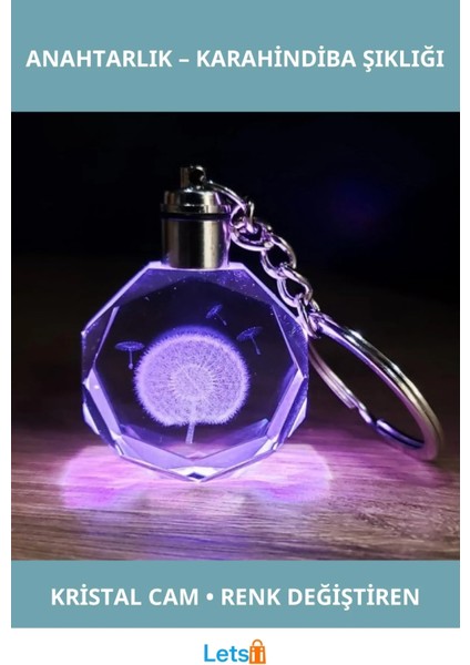 Karahindiba Temalı Renk Değiştiren Işıklı Anahtarlık 10 cm