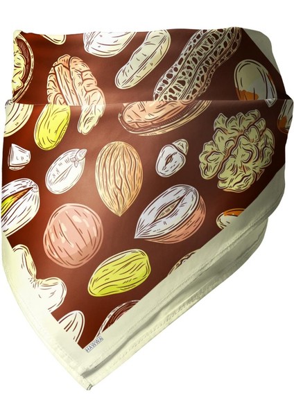 Kuruyemiş Desenli Bandana Fular modelleri