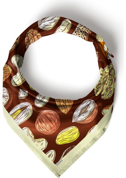 Kuruyemiş Desenli Bandana Fular fırsatları