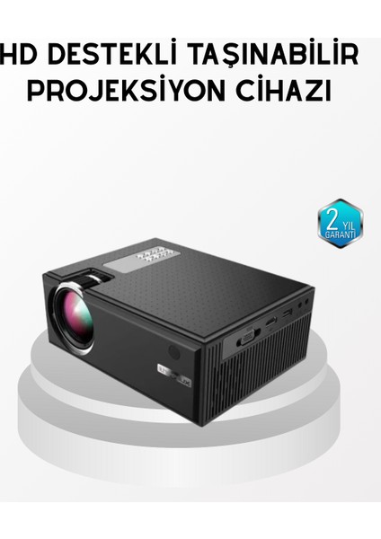 Full Hd 1080P Projeksiyon Cihazı Taşınabilir LED Teknolojili ve HDMI Uyumlu - FEİ2879-2392