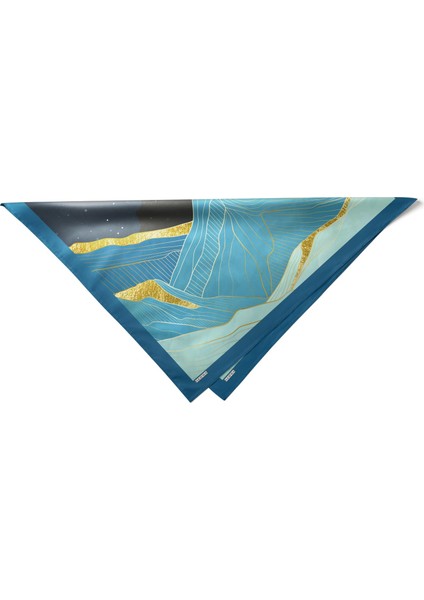 Altın Detaylı Gece Manzara Desenli Bandana Fular indirimleri