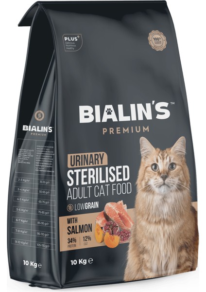 Bialins Premium Kısırlaştırılmış Kedi Maması Somonlu 10KG