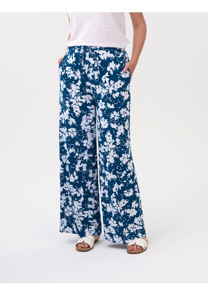 Çiçek Desenli Wide Leg Pantolon modelleri