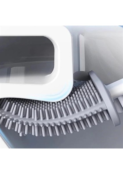 Duvara Monte Edilebilir Kapaklı Askılı Klozet Yumuşak Silikon Başlıklı Tuvalet Fırçası Seti fırsatları