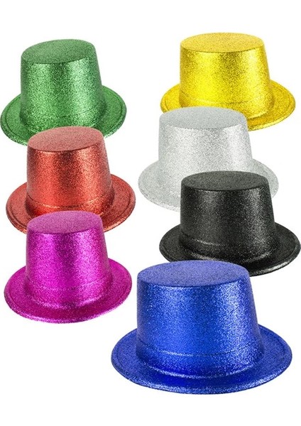 Bfs Karışık Renk Simli Silindir Parti Şapkaları (12 Adet) modelleri