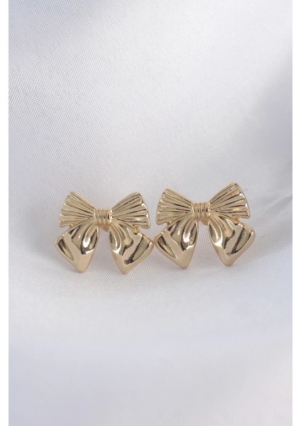 Bfs Pirinç Gold Renk Fiyonk Küpe