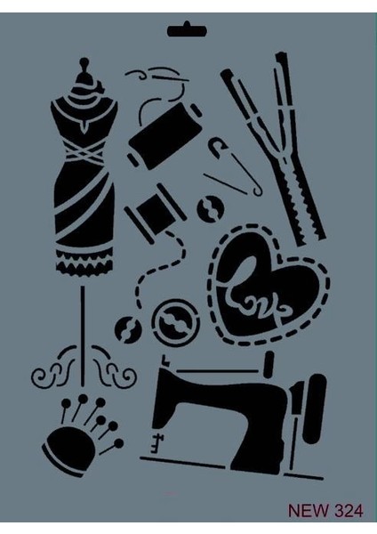 Rich New Seri N-324 Stencil 35X25 cm