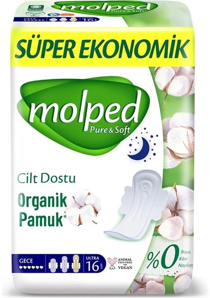 Bfs Molped Pure&soft Gece Ped Süper Eko 16 Adet
