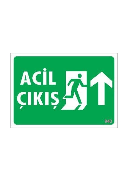 Acil Çıkış Uyarı Levhası 17,5X25 KOD:943