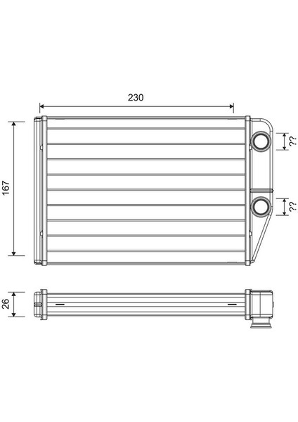 811514 Kalorifer Radyatörü Peugeot Boxer Iıı Cıtroen Jumper Fıat Ducato Iıı 06> 230X163X26 6448.R0-77364073