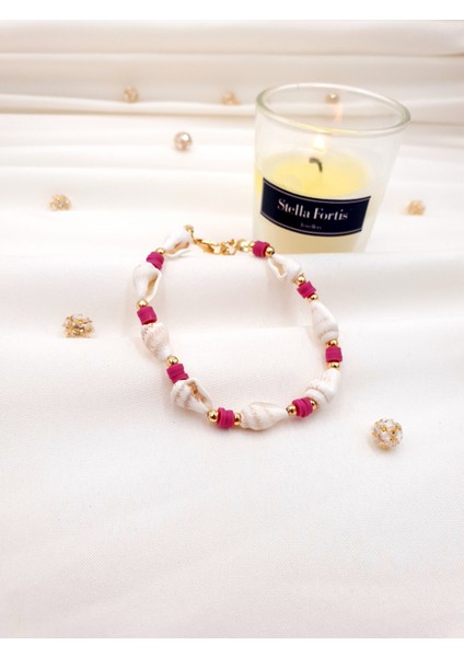 🐚 Doğal Deniz Kabuğu Kadın Bileklik | Altın Detaylı modelleri