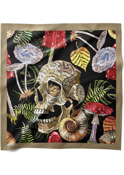 Kafatası Desenli Bandana Fular