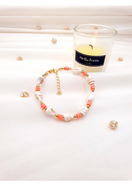 🐚 Doğal Deniz Kabuğu Kadın Bileklik | Altın Detaylı fiyatları