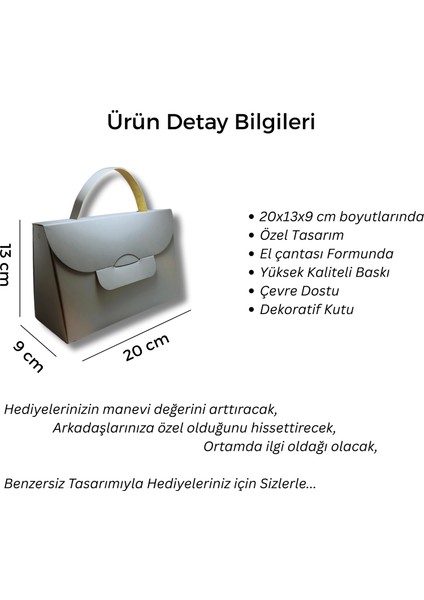 El Çantası Formunda Hediye Kutusu - 20X13X9 cm - Özel Tasarım Hediyelik Çanta fiyatları