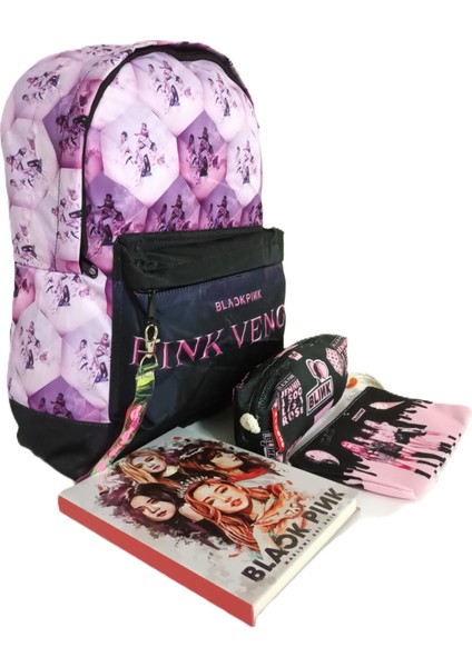 Yılbaşı Hediye Seti Black Pink Sırt Çantası, Defter, Kalemlik, Bez Cüzdan fiyatları